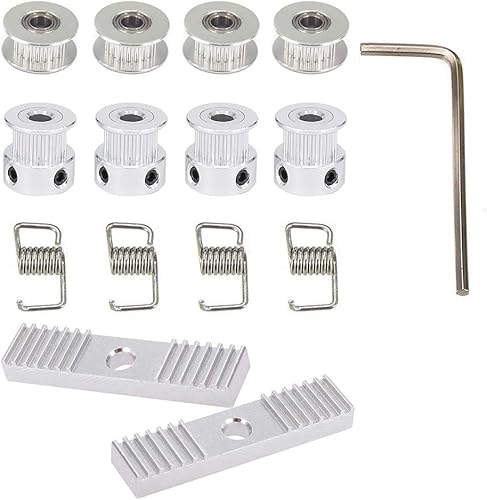 Miniatura 2 de KeeYees Correa de distribución 5M GT2 de 0.236 pulgadas de ancho + 4 piezas de 20 dientes de 0.197 in de diámetro interior de la rueda de polea + 4