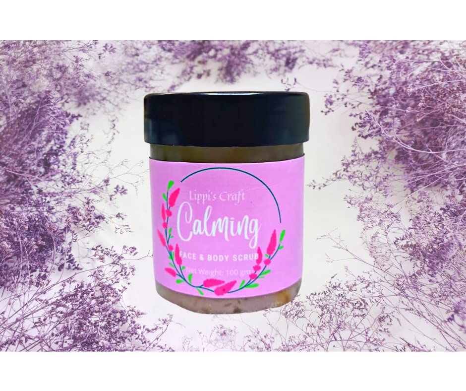 Lippi's Craft- Calming (Lavender) Face & Body Scrub: Soothing Organic Skincare for Gentle Exfoliation and Hydration" | 150 gm