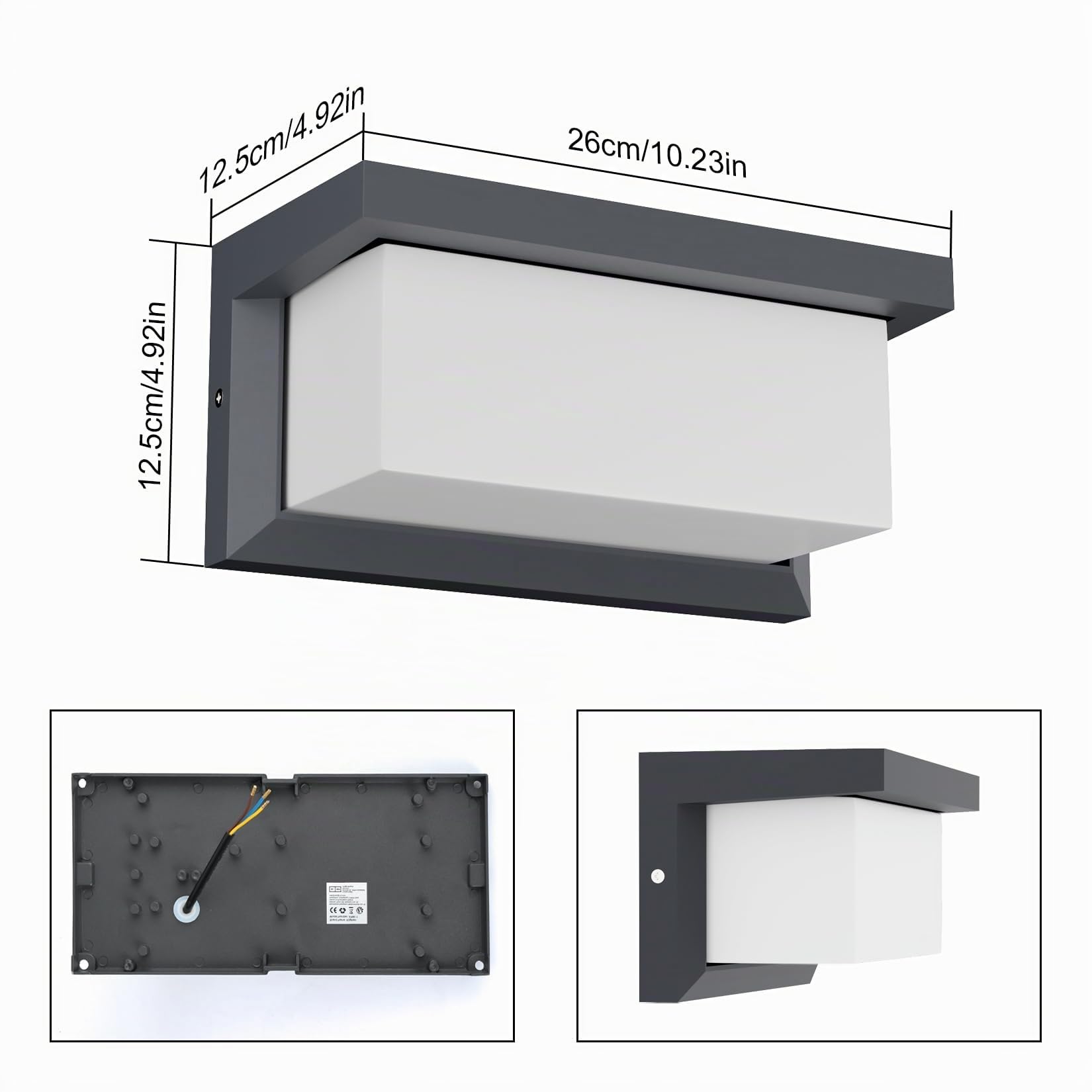 Klighten 2 pcs E27 Applique murale extérieure Anthracite, IP65 sans ampoule