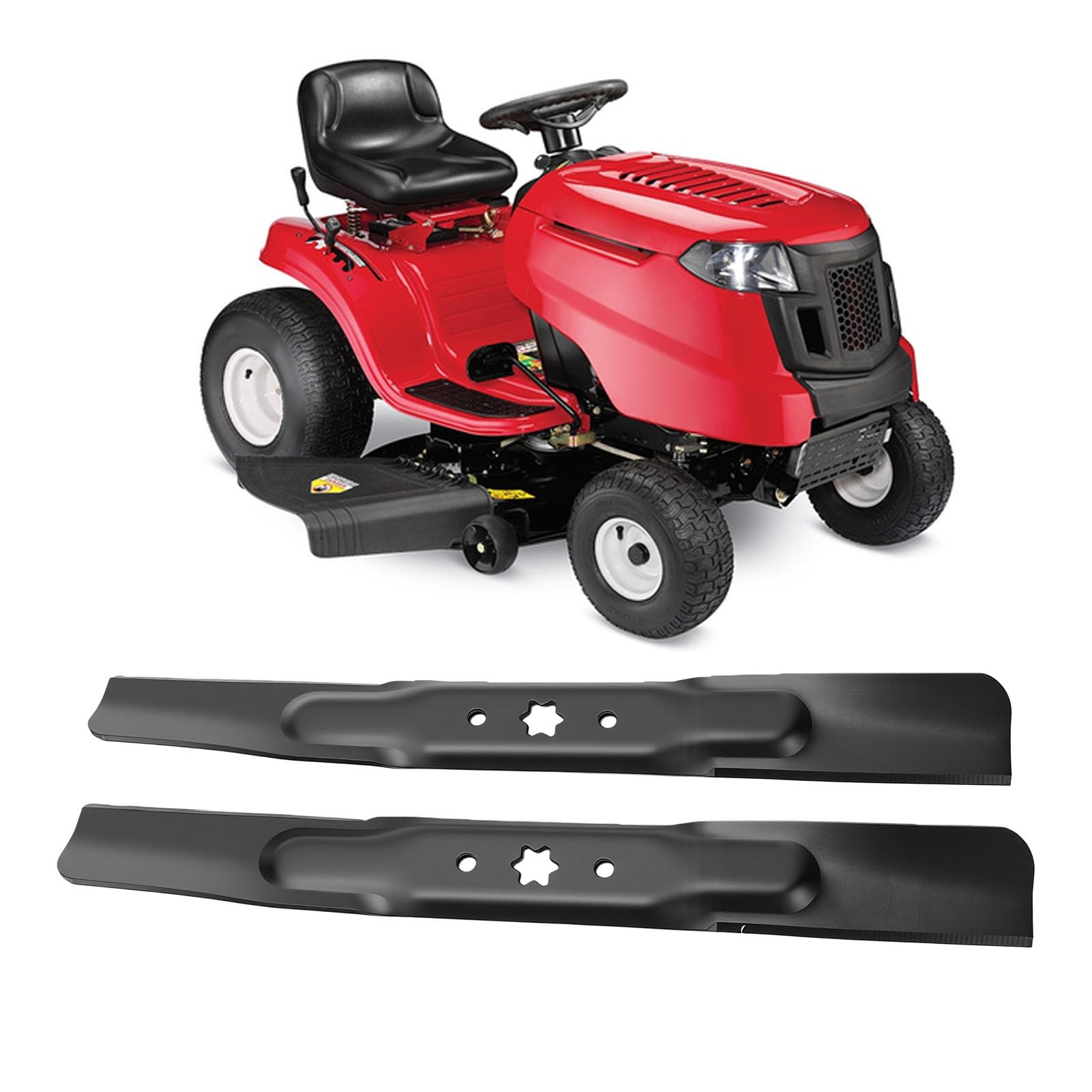Akozon 2 Cuchillas para Cortacésped, con Orificio de Estrella Hexagonal de Repuesto para Cortacésped Troy Bilt T105 T107 T110 T130 T210 T1000 T1100 de 42 Pulgadas 74204308 74204308A