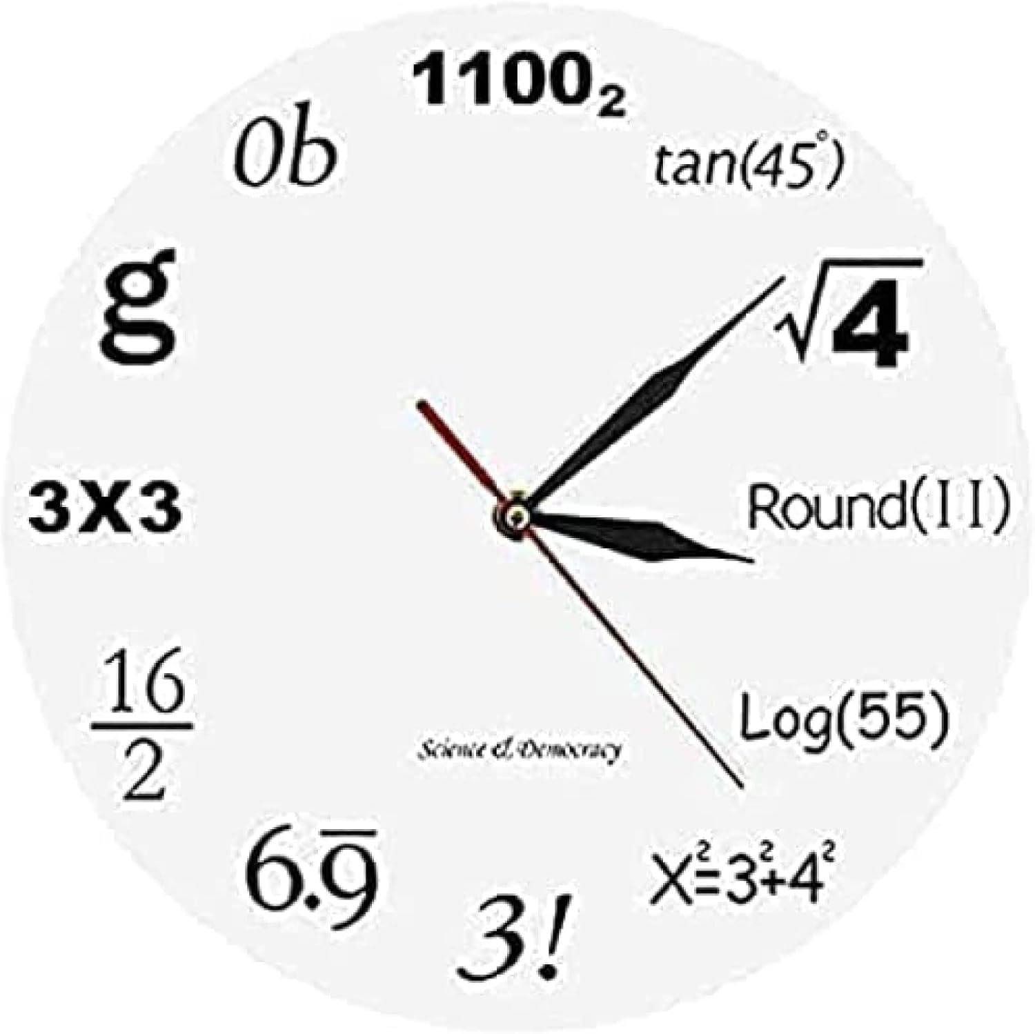 Wall clocks Science Democracy Math Wall Clock Algebra Engineering