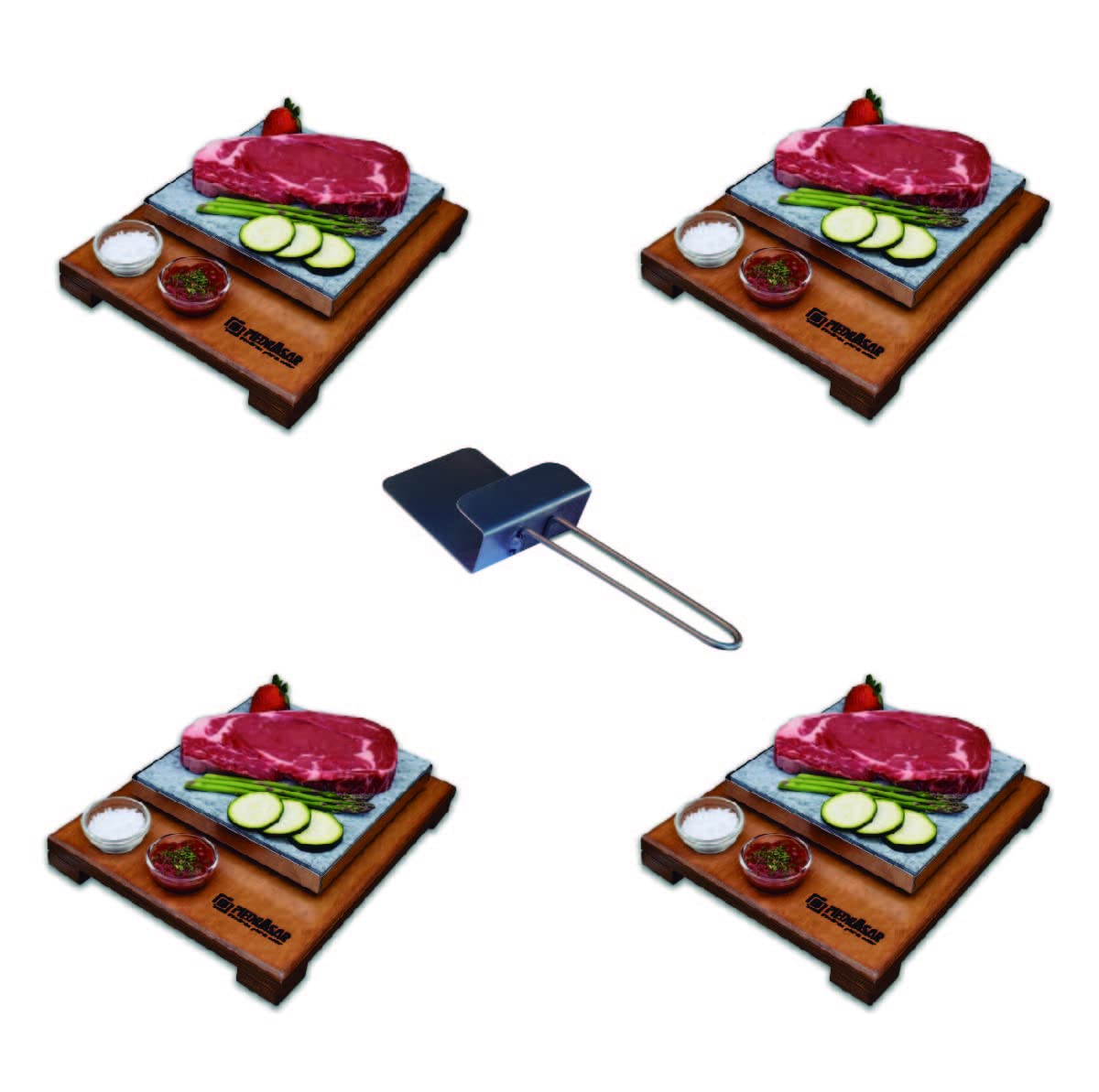 Promo Lot de 4 pierres à viande personnalisées 20 x 20 cm