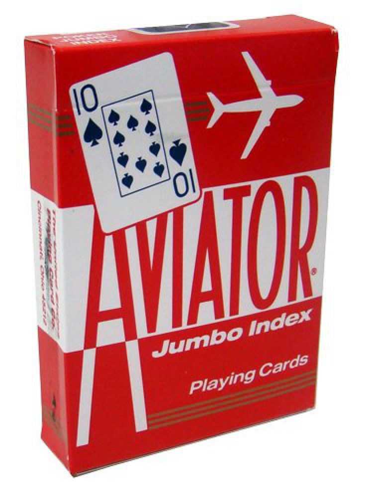 12 Decks Aviator Cards Red/Blue - Poker Size, Jumbo Index