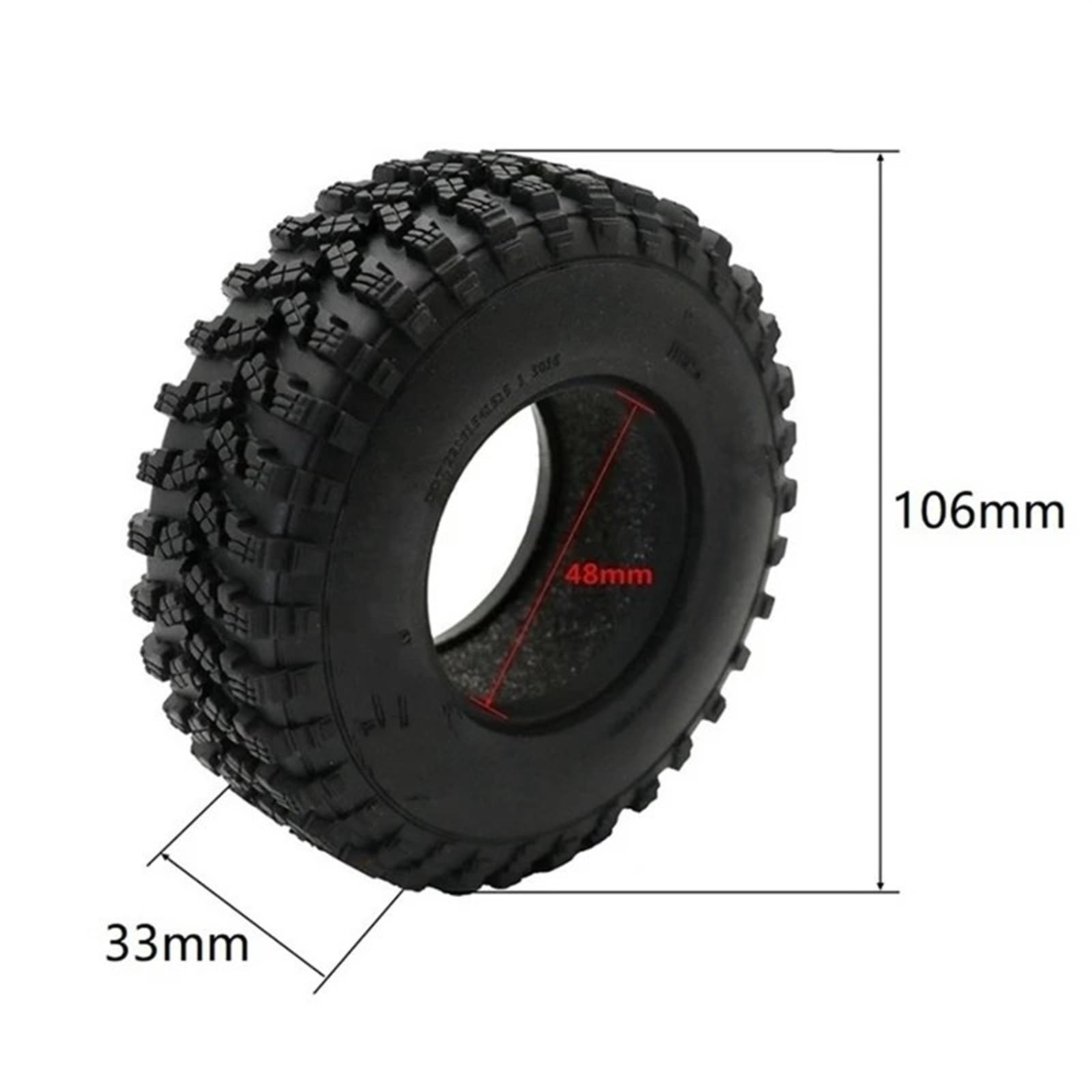 Neumáticos de Coche RC para Traxxas para TRX4 para D90 para Axial SCX10 para Redcat para MST 4PCS 106Mm 1.9 Neumáticos De Ruedas De Goma 1/10 Coche Trepador De Control Remoto