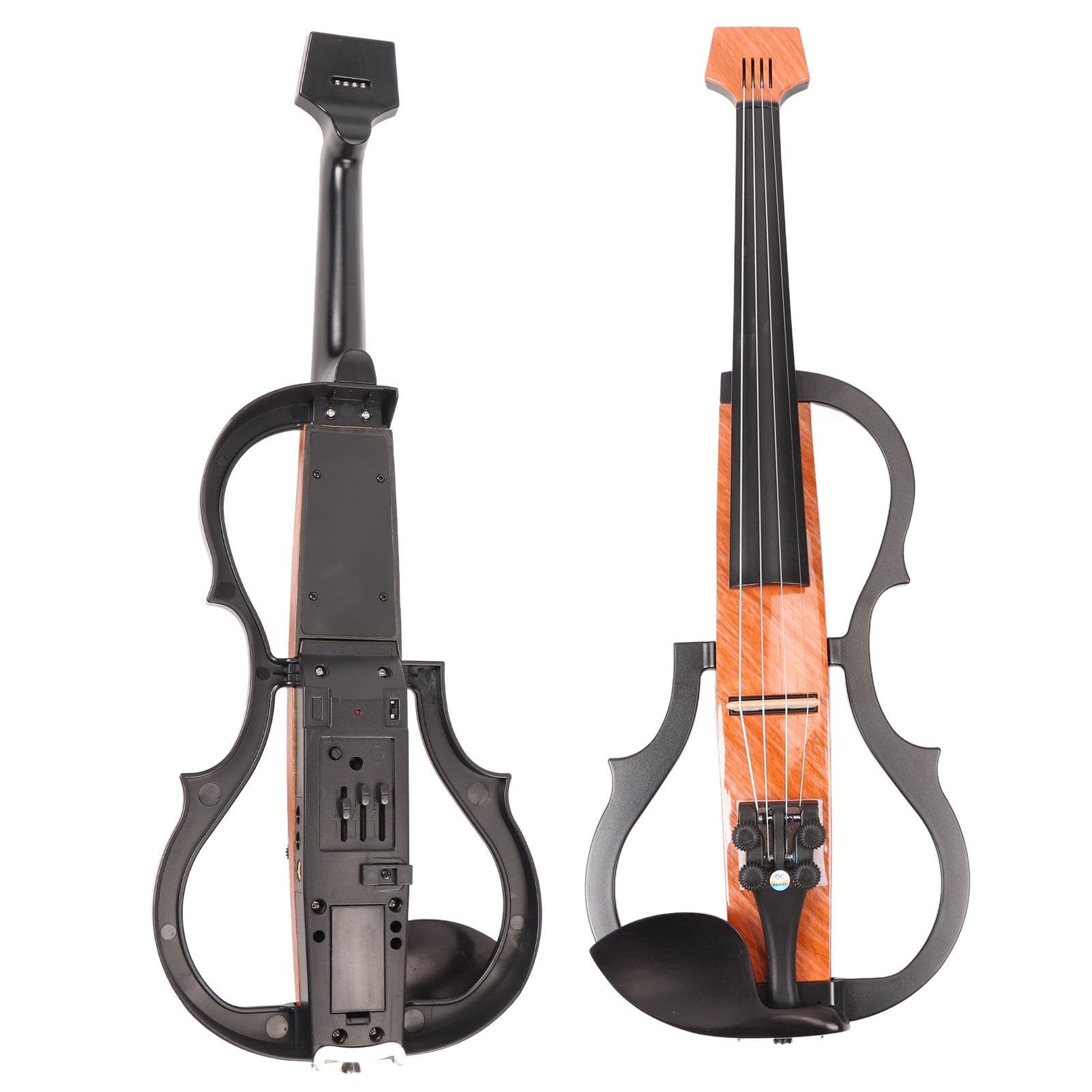 Qqmora Violino Elettrico Silenzioso 4/4 Strumento Portatile Leggero per Esercitazioni Silenziose Set in Acero in Fibra di Carbonio