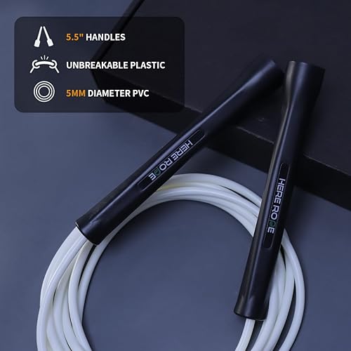 Miniatura 2 de Cuerdas de saltar para hombres, mujeres y niños, jumprope de PVC de 0.197 in con asas inastillables, 2 cuerdas, diseño de cuerda de saltar ajustable