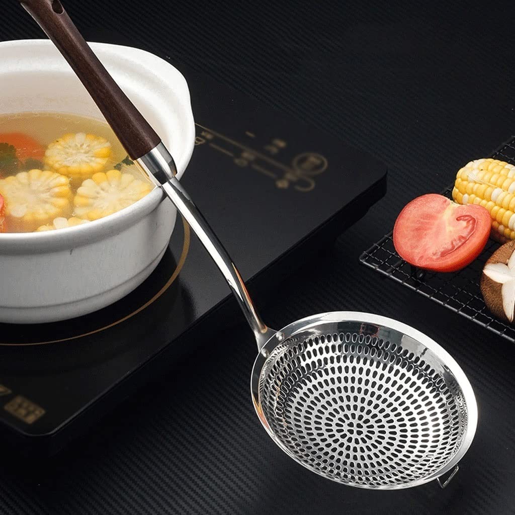 Colador de Pasta, Espumadera de Cocina, utensilio for freír, colador Profesional con Mango Antideslizante cómodo for Herramientas de Cocina y Restaurante (Size : S)