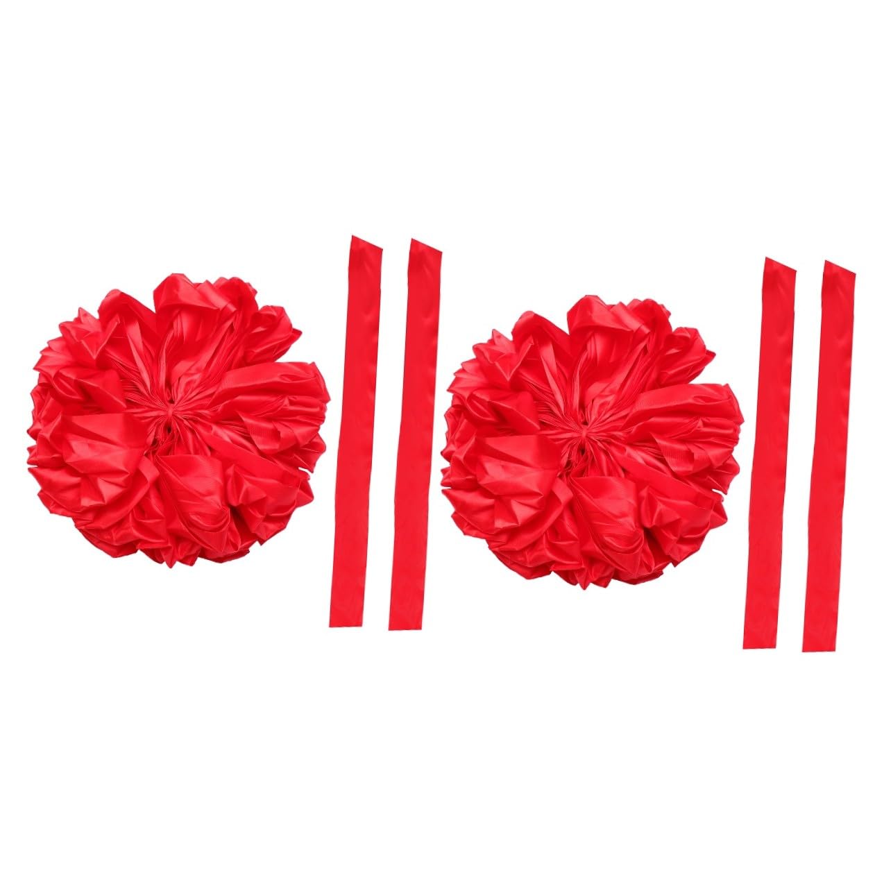 Ciieeo 2 STK Hochzeit Auto Dekoration Blumenstrauß Blumenschleifen im Hochzeitsauto Bandschneideversorgung seidenband bandfeile blumendeko Blumenball-Requisite Ornament Seidenmaterial rot