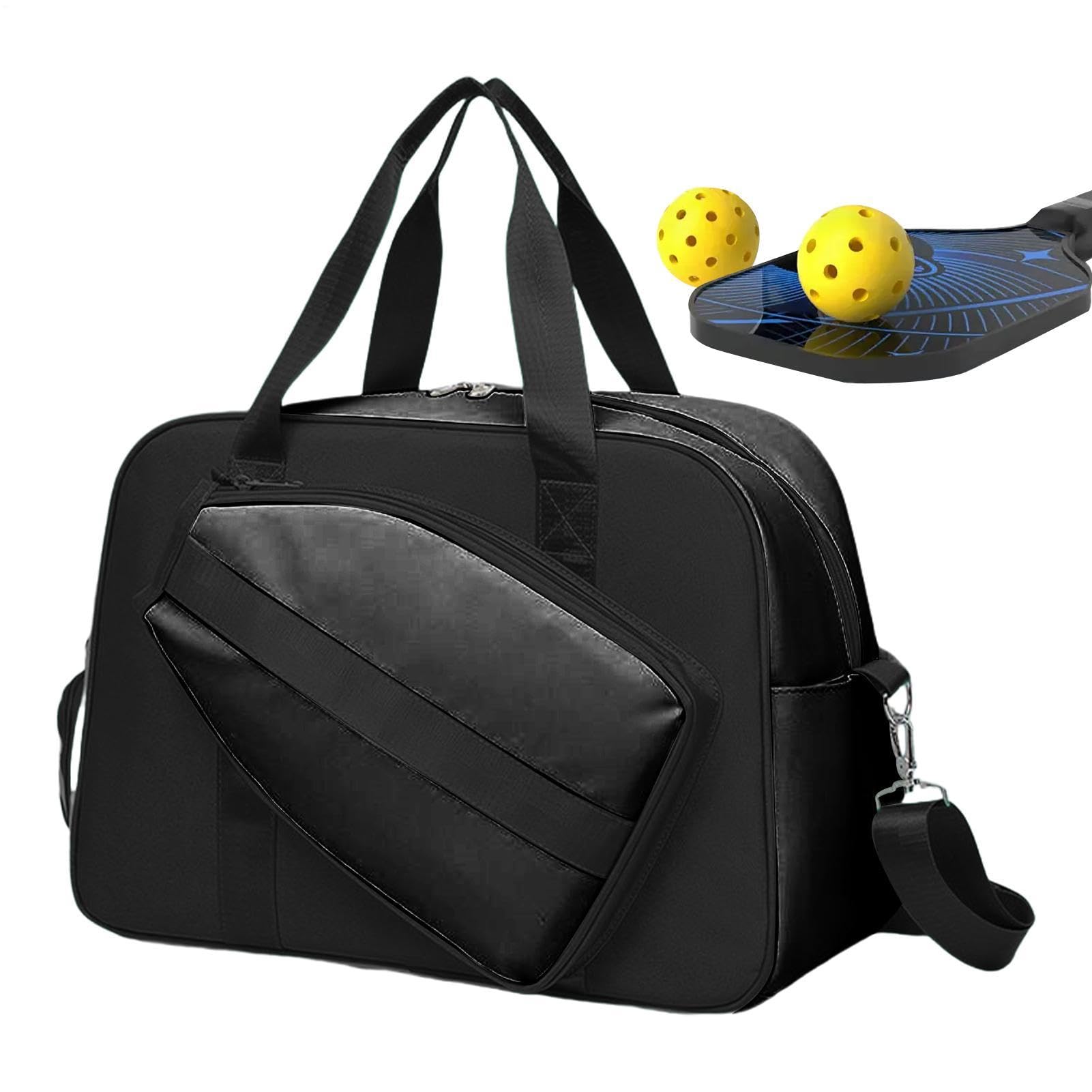 Borsa per pickleball, borsa tote da tennis per donne e uomini, con scomparto per scarpe, separazione bagnata e asciutta, borsa a tracolla staccabile, tracolla a tracolla per palestra, torneo, lavoro