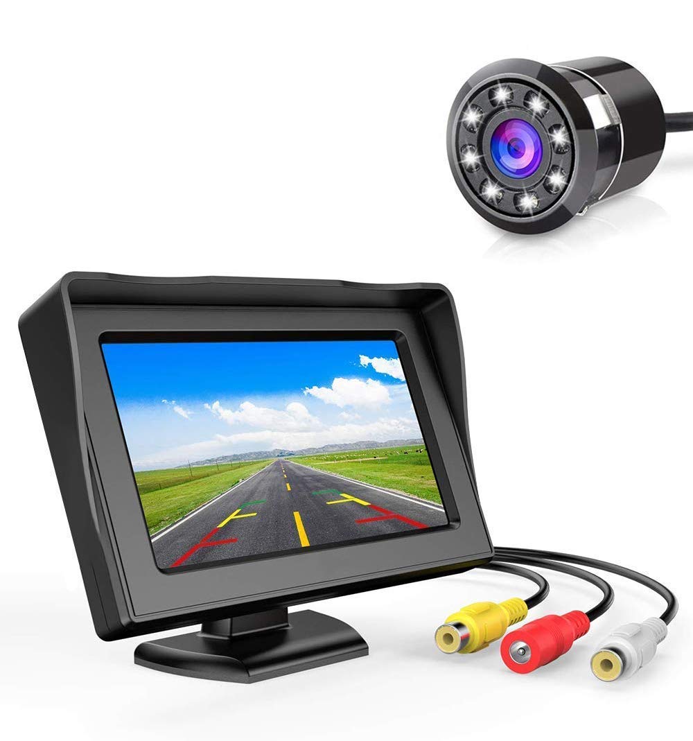 FABTEC 4.3 Inch Dashboard TFT LCD Screen with 8 LED Car Reverse Parking Rear View HD Camera for All Cars (B07NPHMMJ8) Amazon Price History, Amazon Price Tracker