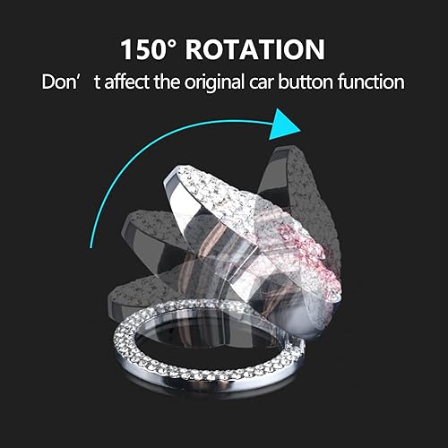 Miniatura 4 de Pangpai Car Cute Push to Start Button Cover Accessories, Blue Crystal Rhinestones Car Engine Start Stop Button Cover, Bling Car Decoration Interior