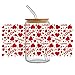 5pcs Valentine's Day Heart Love UV DTF Cup Wraps Transfer Waterproof Sticker for Glass Cups Furniture Craft DIY Crafts，Rub on Transfer Stickers for DIY Water Bottle Laptop Decal Wood Car