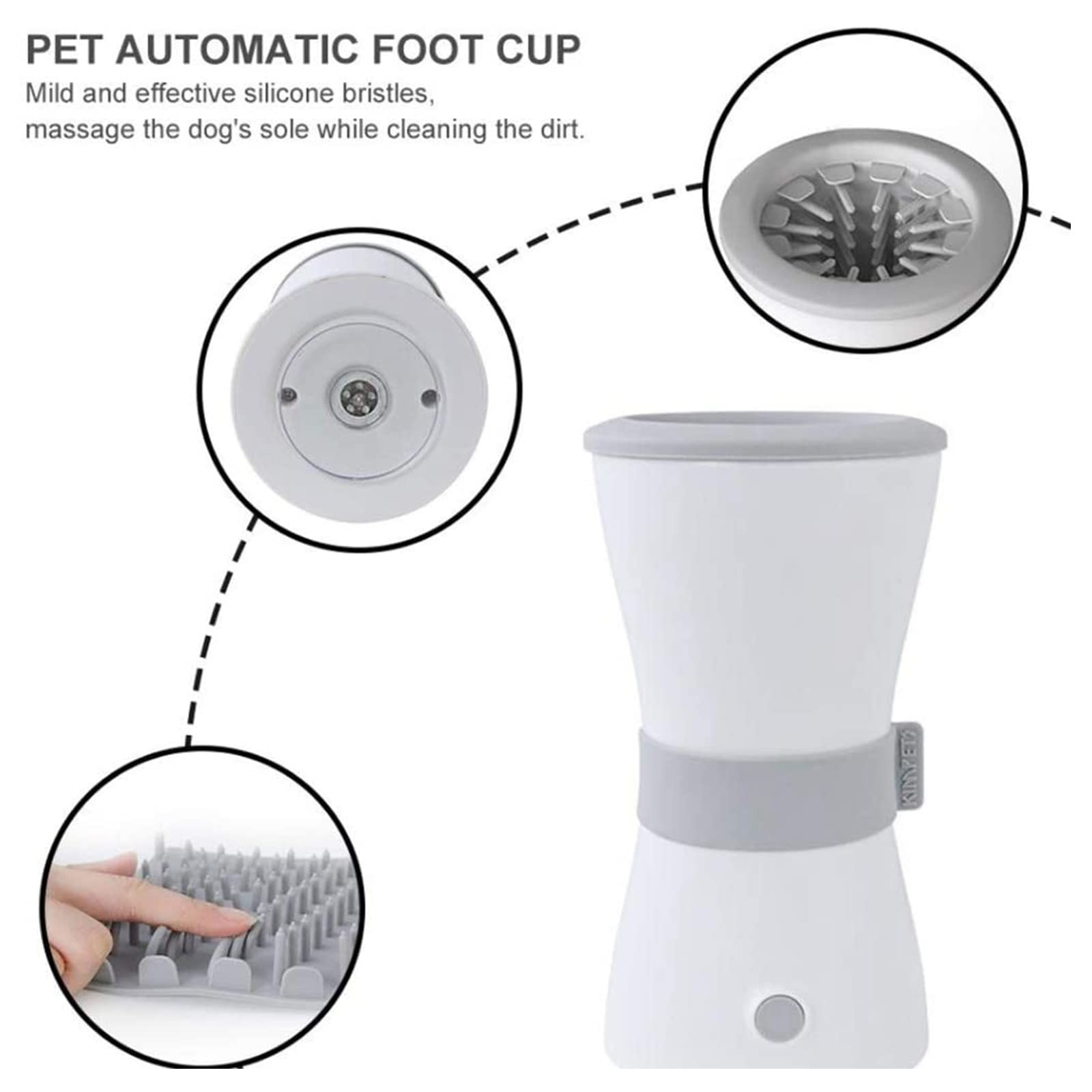Limpiador De Patas para Mascotas,Limpia Patas Perro Portátil, Limpiador Automático De Perros, Cepillo De Silicona para Animales De Compañía,con Toalla, Recargable por USB