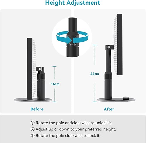Miniatura 4 de ECH0 Show 15 - Soporte ajustable, soporte giratorio inclinable para mostrar 15 con placa de rotación de 360, aluminio completo, sostiene el