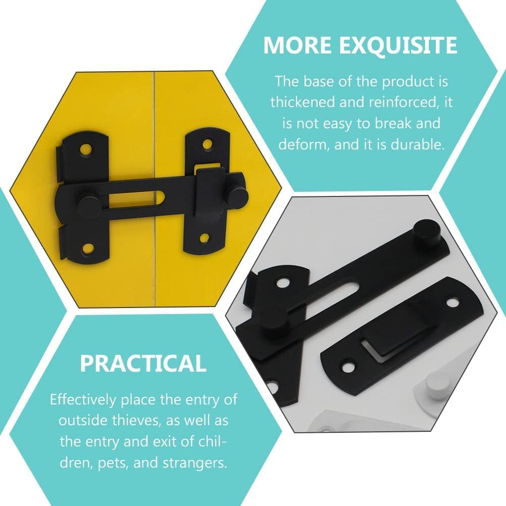 Door Gate Lock Hasps,Door Hasp Latch,Padlock Hasp Locking,Bolt Latch Lock, Door Barrel Bolt, 2pcs Door Latch Barrel Bolt Door Chain Lock Heavy Duty Metal Fence Door Buckle Lock Locking Bolt Fence Lock