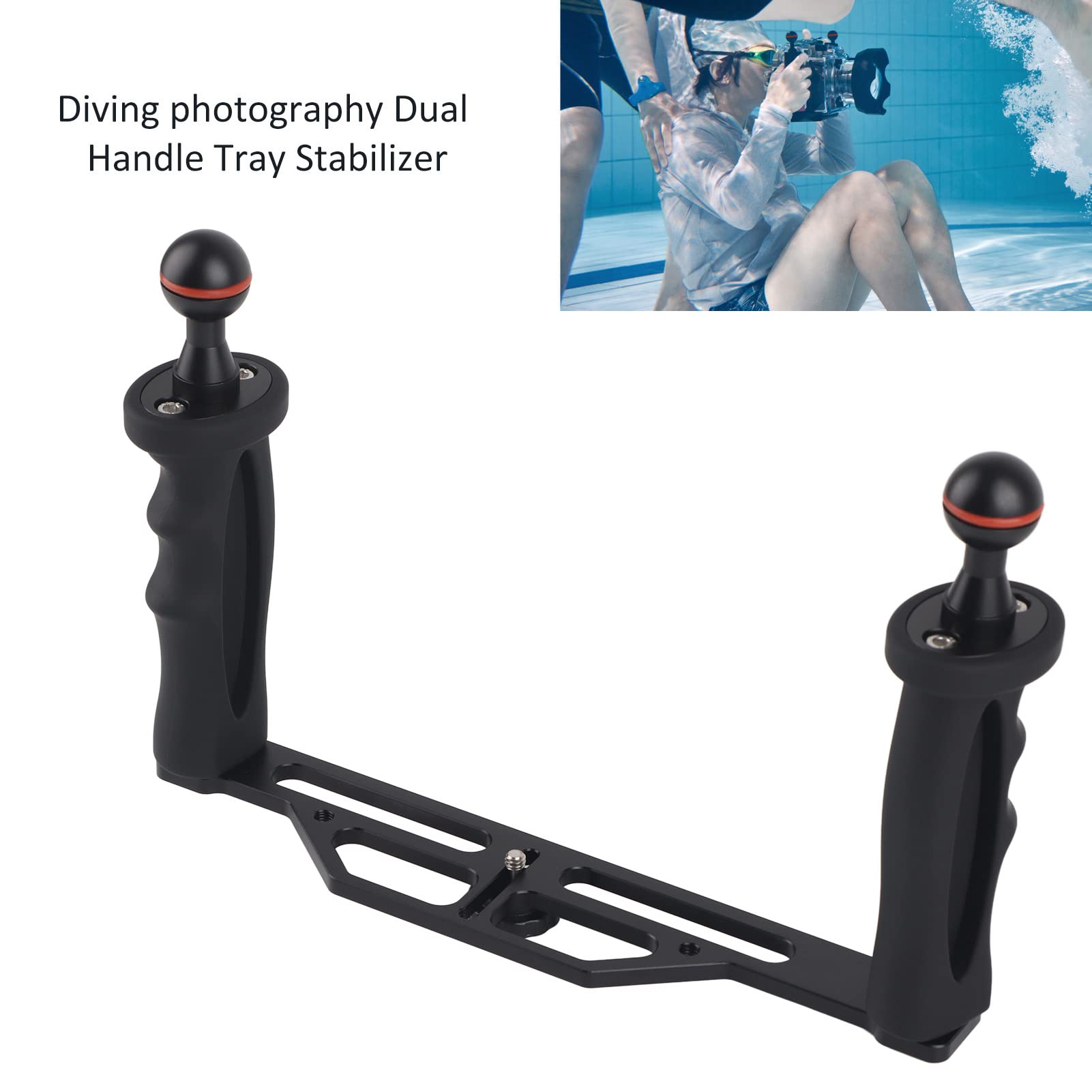 Dual Handle Tray Stabilizer, Convenient Diving Underwater Camera Housings Tray Resistant for Balance Shooting