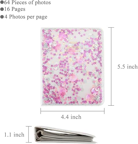 Miniatura 2 de Yoption Mini álbum de fotos, paquete de 2 unidades de 64 bolsillos para película Fujifilm Instax Mini 7s 8 8 9 25 26 50s 70 90, película Polaroid de