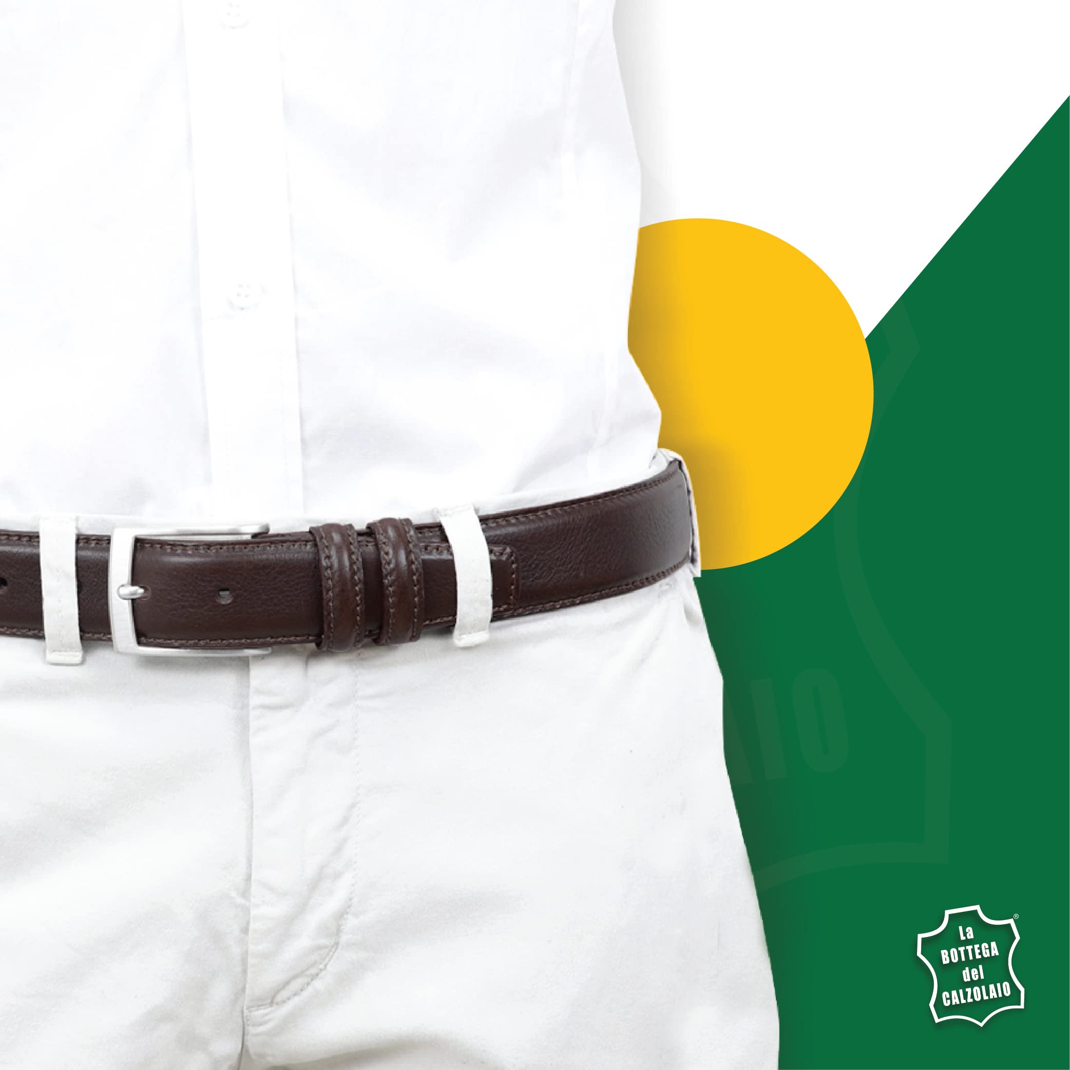 La Bottega del Calzolaio Herrengürtel aus klassischem Leder, elegant, handgefertigt und made in Italy
