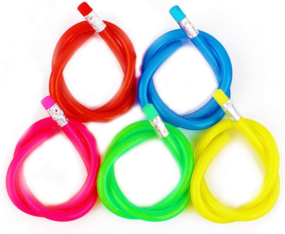30 Pcs Colorful Flexible Pencils Magic Bendy Soft Pencil with Eraser Writing Gift for Kids Children School Fun Equipment