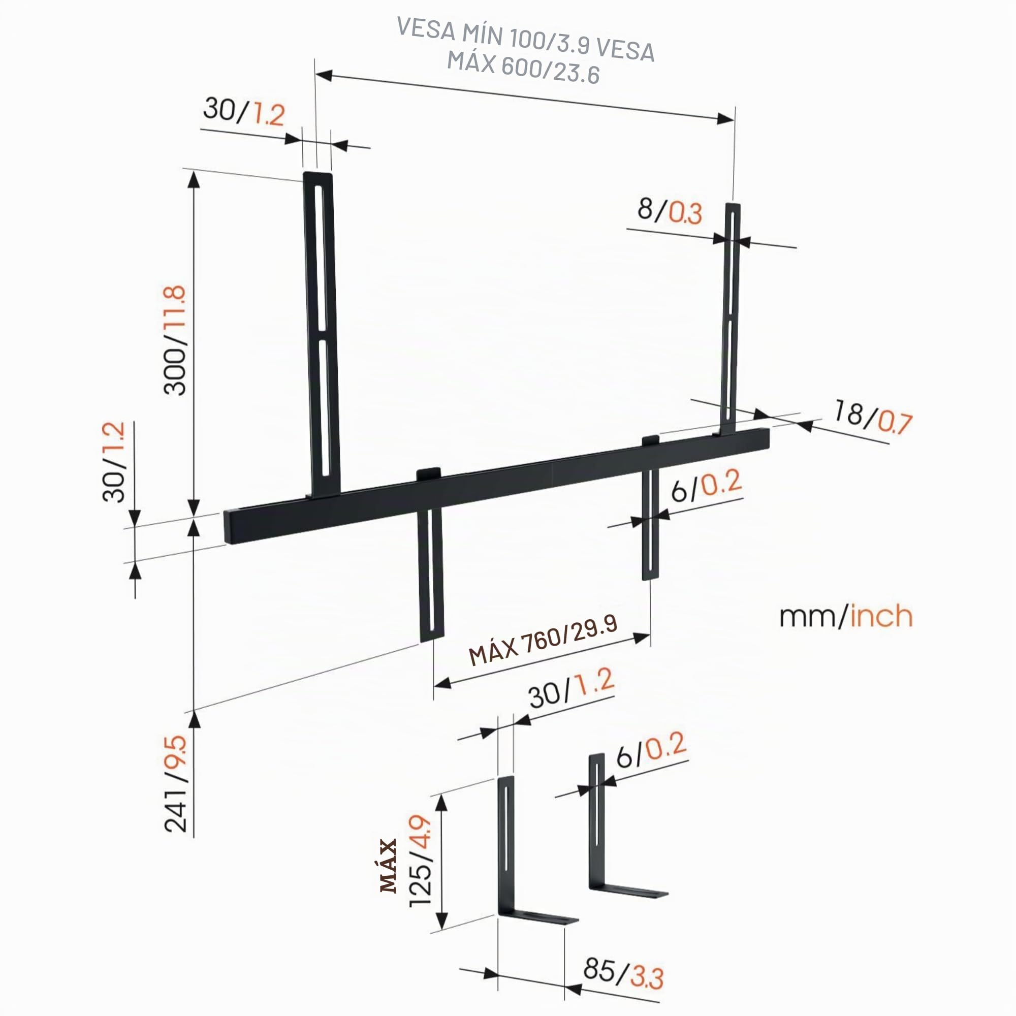 Vogel's Soporte Premium para Barra de Sonido - Montaje en Soportes para TV