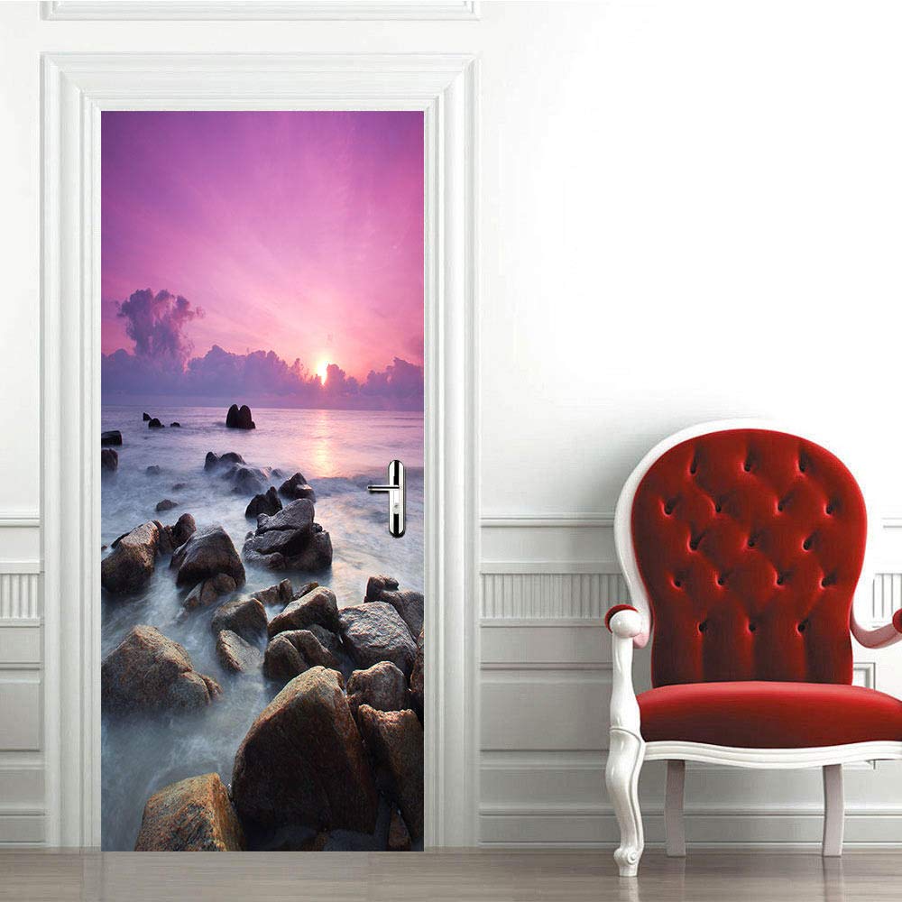 Adesivi Murali 3D Tramonto Per Porte – Decorazione Autoadesiva Rimovibile (77x200 Cm) Per Casa - 5