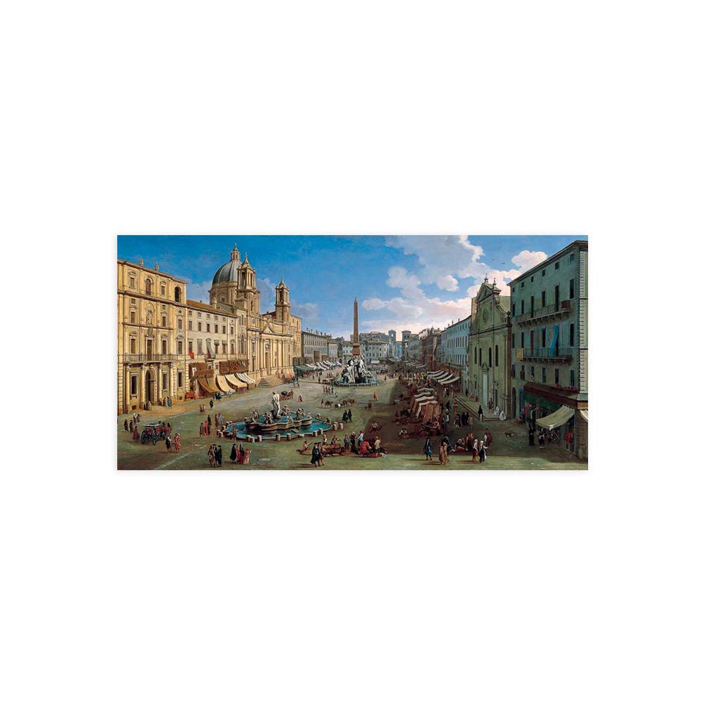 Poster Gaspar Van Wittel Piazza Navona Rome - Grand format panorama papier 100x50cm
