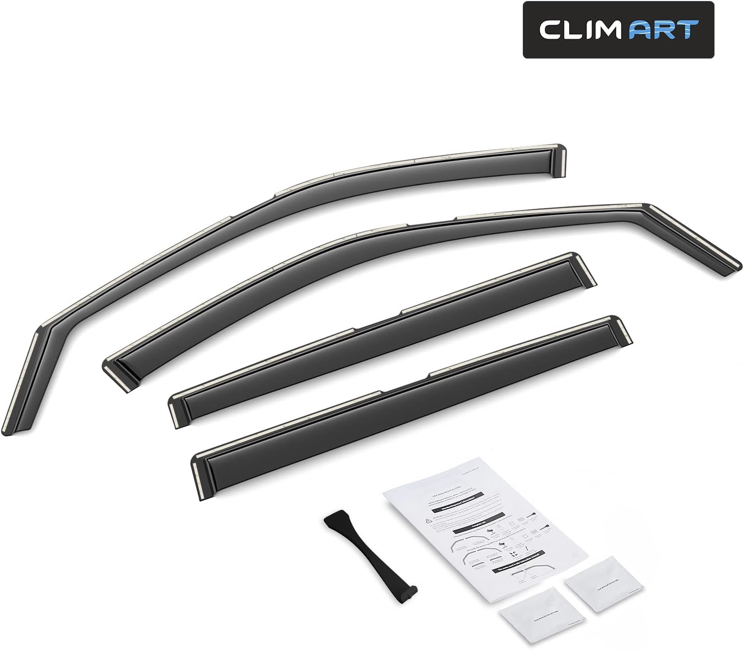 CLIM ART in-Channel Incredibly Durable Rain Guards for Jeep Compass 2017-2026, Original Window Deflectors, Vent Window Visors, Vent Deflector, 4 pcs. - 617264