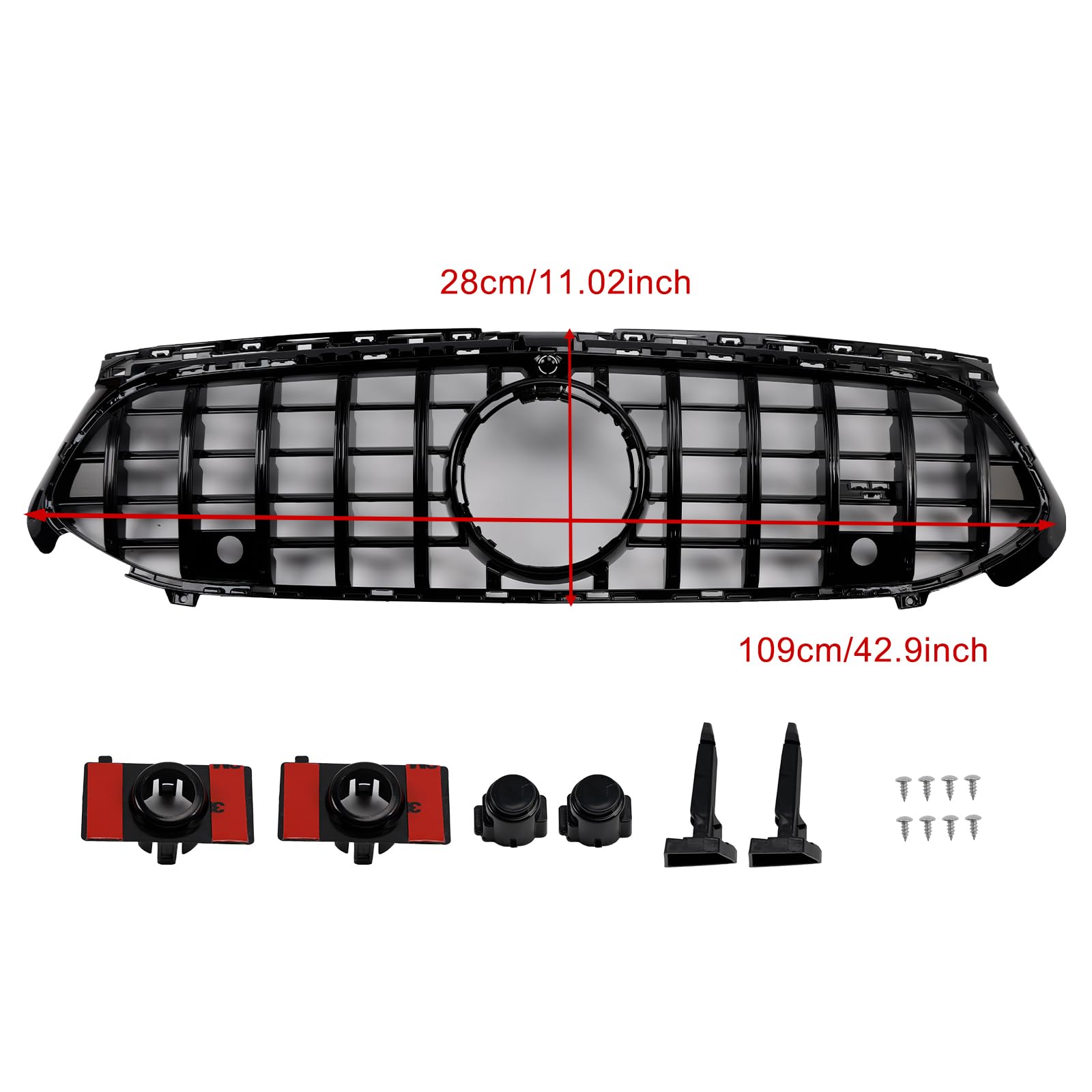 Griglia paraurti Anteriore Gloss Black Front Grille Fit for Mercedes A-Class W177 A35 A180 2023-2025 (No Logo)