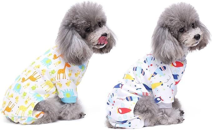 2 pack de pijamas de algodón para perros pequeños y gatos miniatura 4