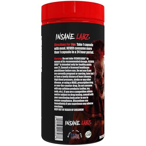 Insane Labz Psychotic Diablo Thermogenic Fat Burner For Men And Women With Grains Of Paradise Theobromine Dandelion Root Extract Fueled By Ampiberry, Appetite Suppressant - 60 Servings #TOP2