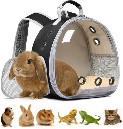 Bunny Carrier, Guinea Pig Carrier,Small Animal Carrier Backpack for Rabbit,Bearded