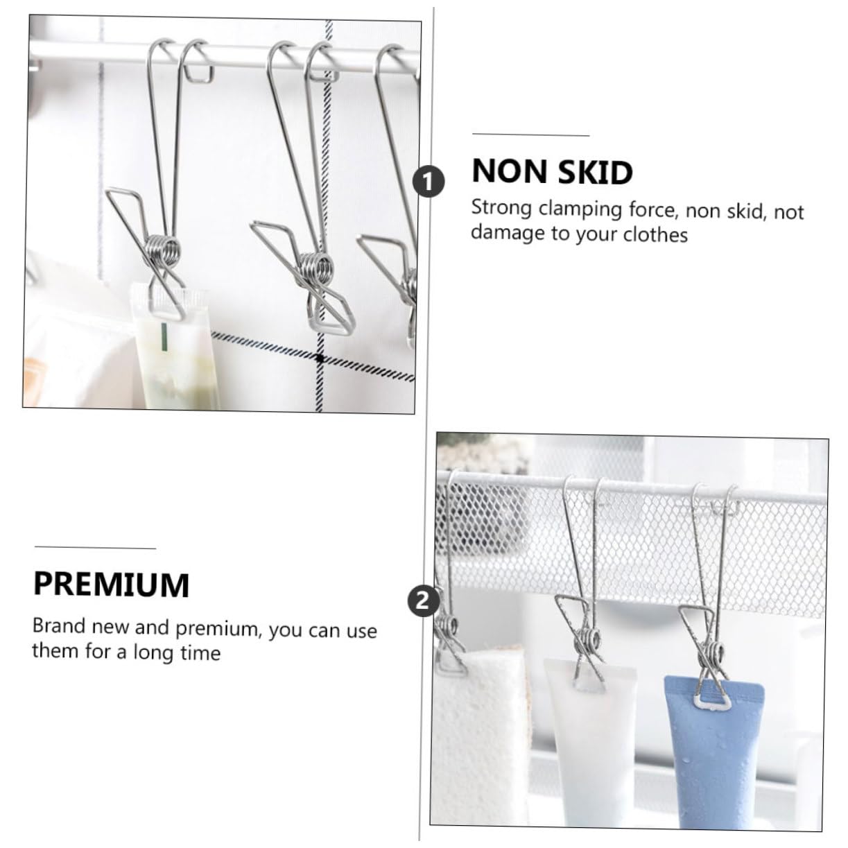 Wäscheklammern, Edelstahl-Wäscheklammern, 25 Stück Edelstahl-Clips, Wäscheleinen-Clips, Edelstahl-Kleidung, Metall-Kleidung