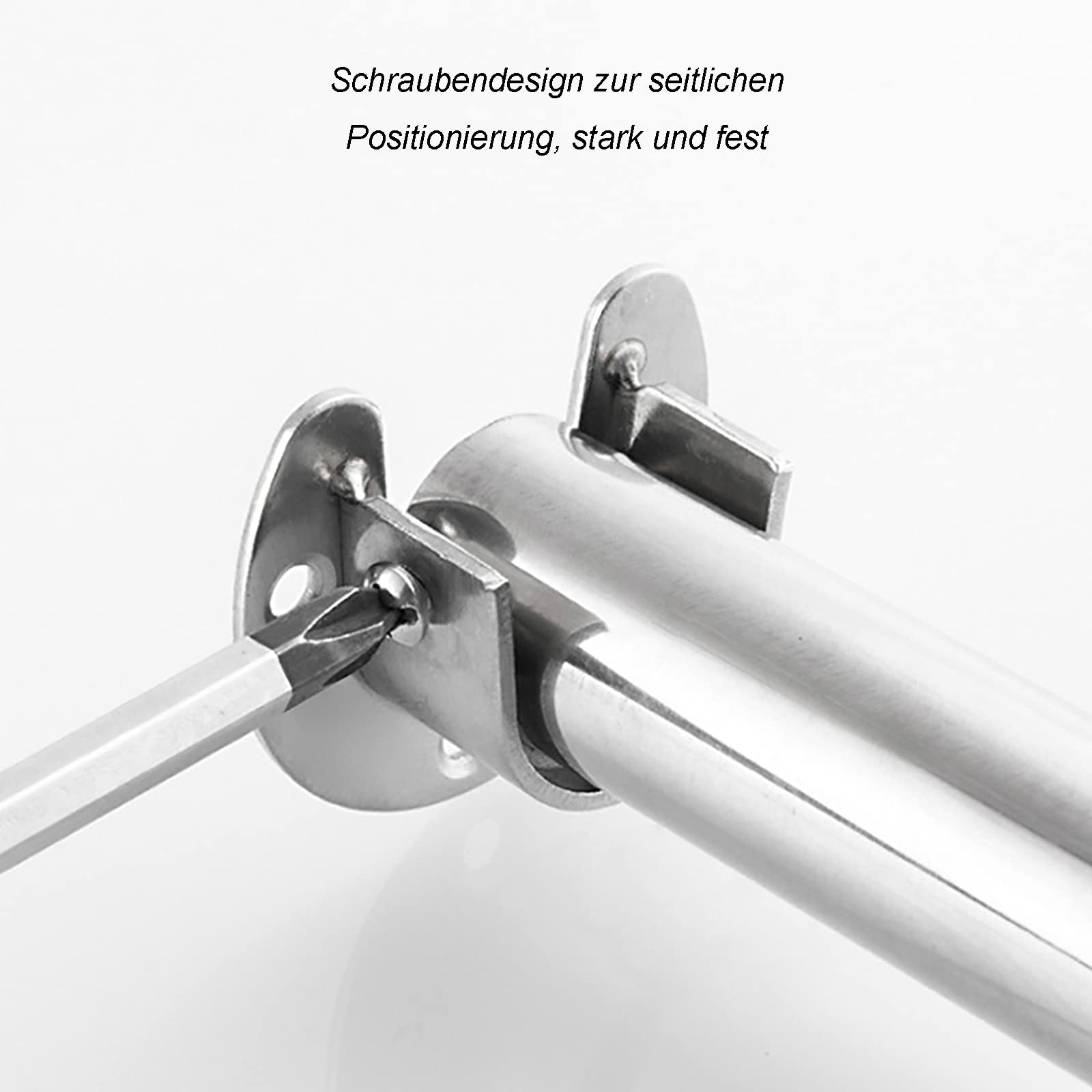 WUDQIJI Clothes Rail Round Tube Bracket, 4 Pieces, 25 mm Clothes Rail Holder, Clothes Rail Holder, U-Shaped Brackets - Image 3