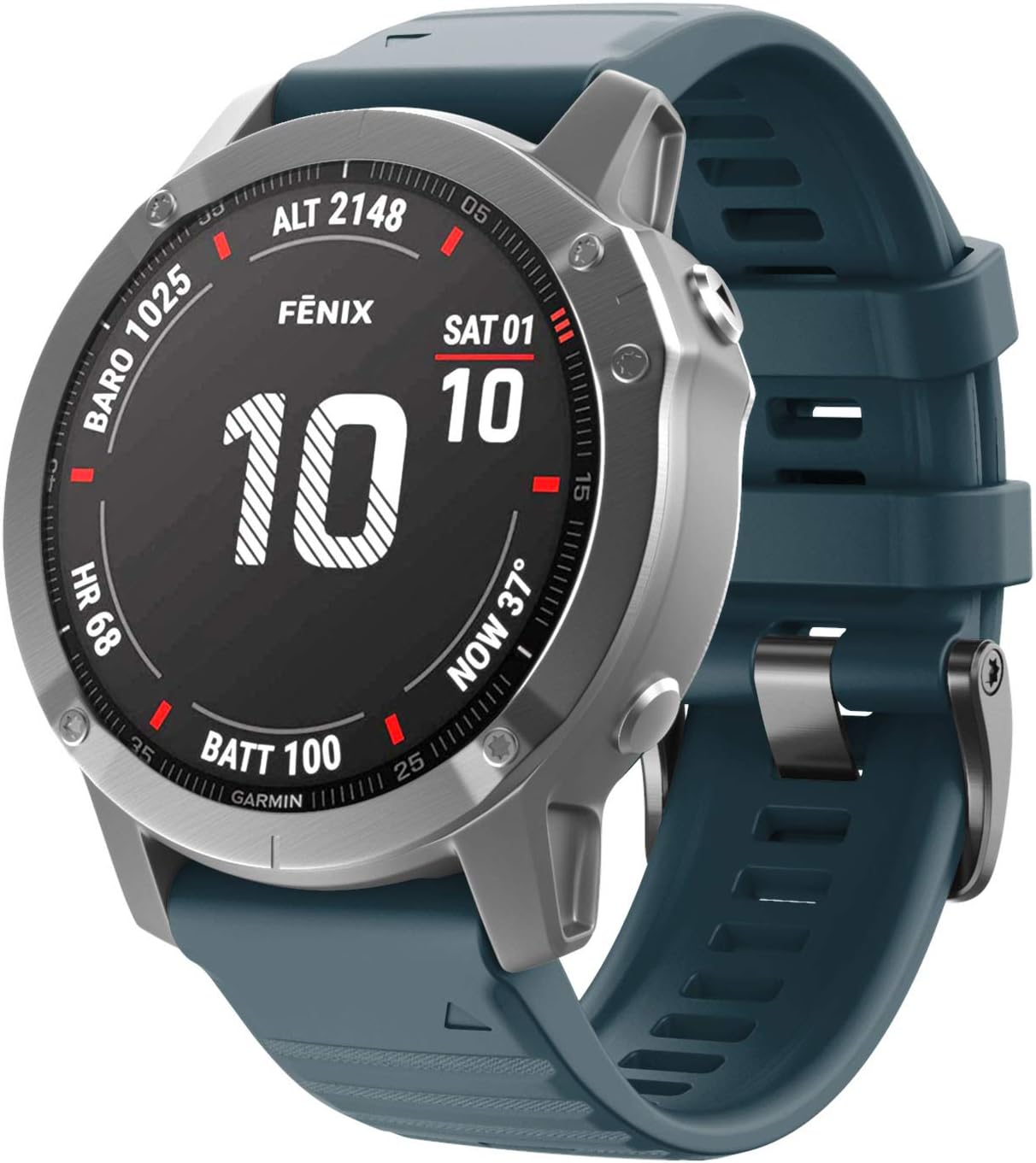 ANCOOL Compatible with Fenix 6X/7X Band 26mm Easy-fit Soft Silicone Watch Band Replacement for Fenix 5X/Fenix 5X Plus/Fenix 3/Fenix 6X Pro/Descent Descent MK2i Smartwatches (Slate)