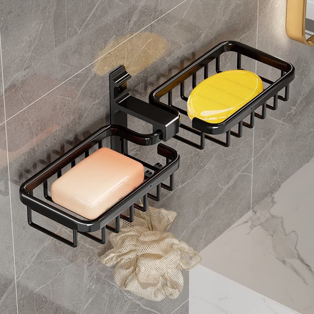 NOBRIM Jabonera de Barra, jabonera de Metal, jabonera Adhesiva, jabonera montada en la Pared para baño, Cocina, Soporte de Esponja