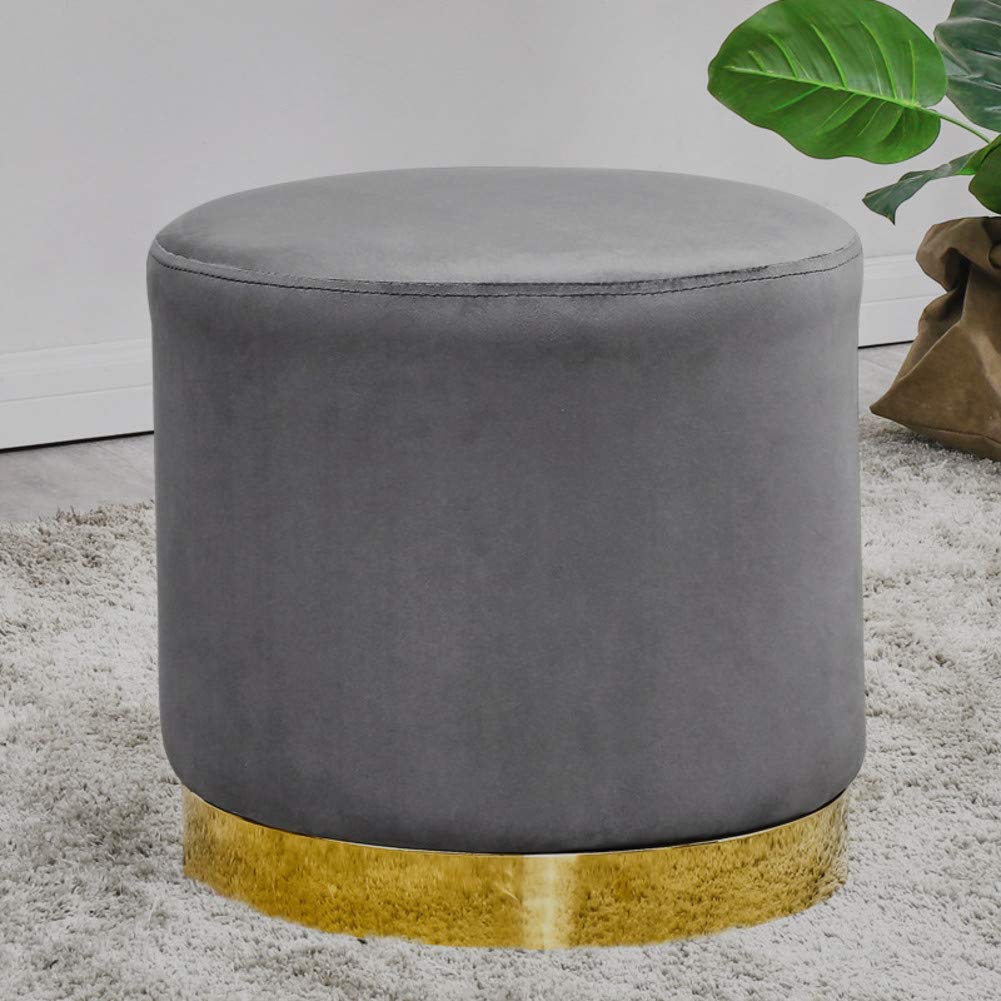 Repose-Pieds Velours contre Fatigue : Siège d'Appoint Salon Gris