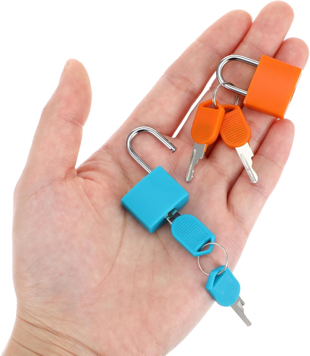 24PCS Suitcase Locks with Keys Multicolor Mini Keyed Padlock Metal Padlocks Luggage Padlocks Plastic-Covered Copper Keyed Padlock for Suitcase, Backpack, Boxes, Laptop Bag