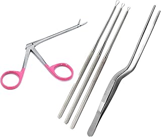 AAProTools 5 Pcs Hartman Alligator Forceps Pink 3.5