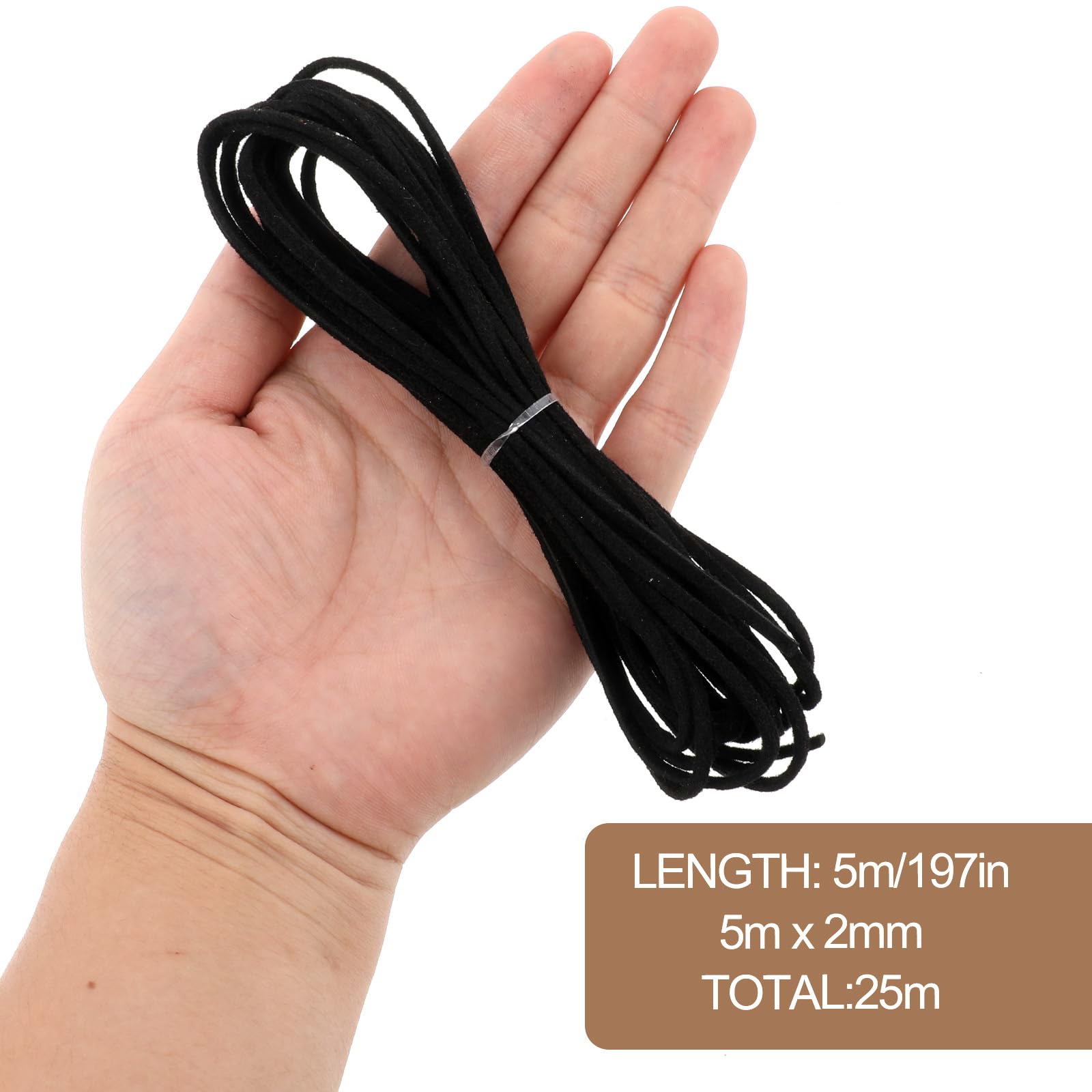 5 rollen platte leren band koord suède band lederen band koord 2 mm x 5 m dun touw voor armbanden, schoenveters, knutselen, sieraden maken, halsketting, gevlochten kralen, doe-het-zelf (5 kleuren