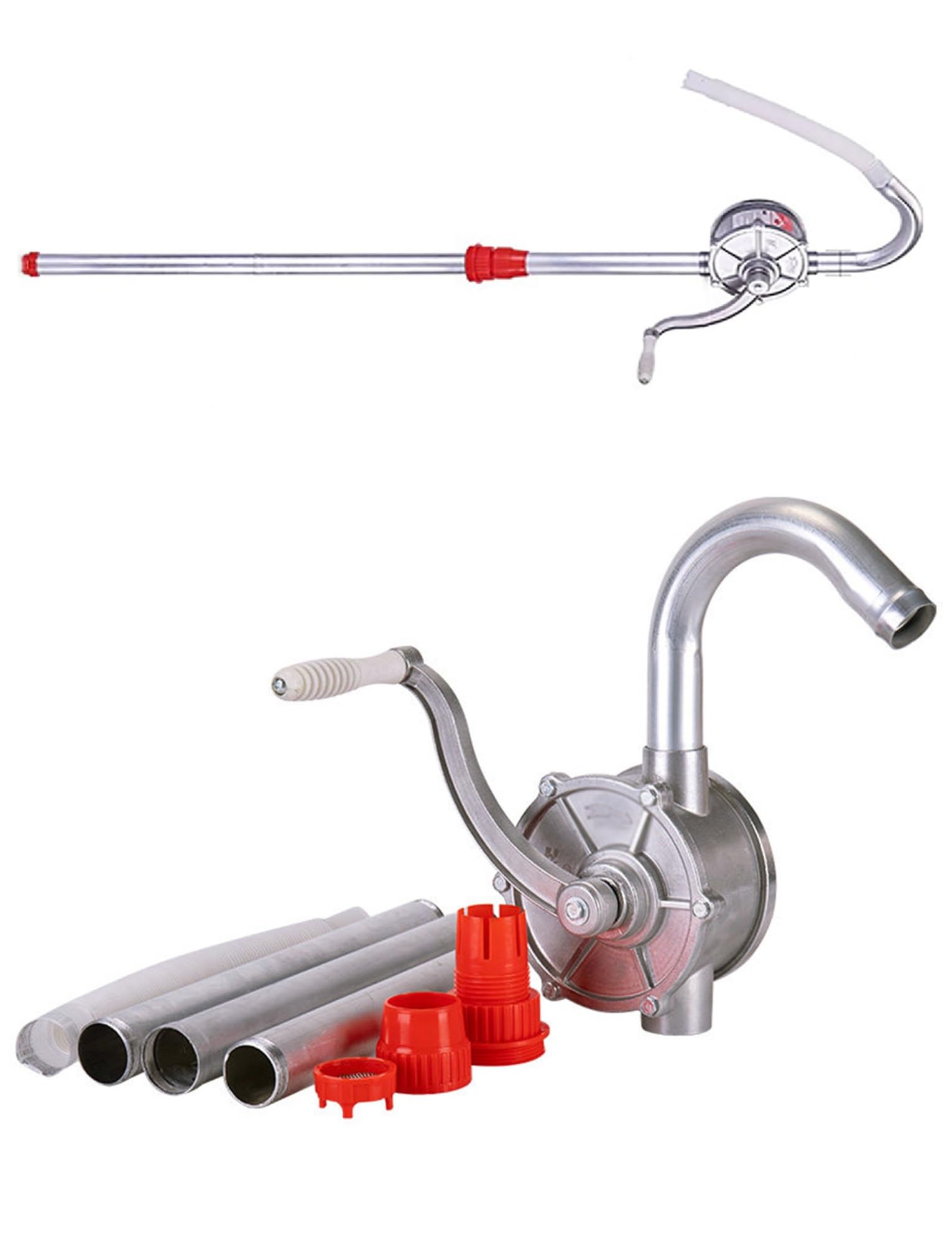 Pompe à main rotative 50L/min, pompe de transfert d'huile manuelle en alliage d'aluminium for baril de réservoir de kérosène d'essence Diesel(3.2cm/1.3in)