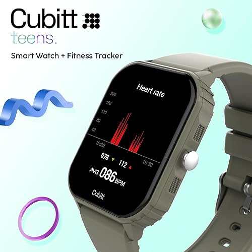 Miniatura 3 de Reloj inteligente Cubitt Teens para adolescentes, con monitor de frecuencia cardíaca, presión arterial, oxígeno en sangre, monitor de sueño, más de