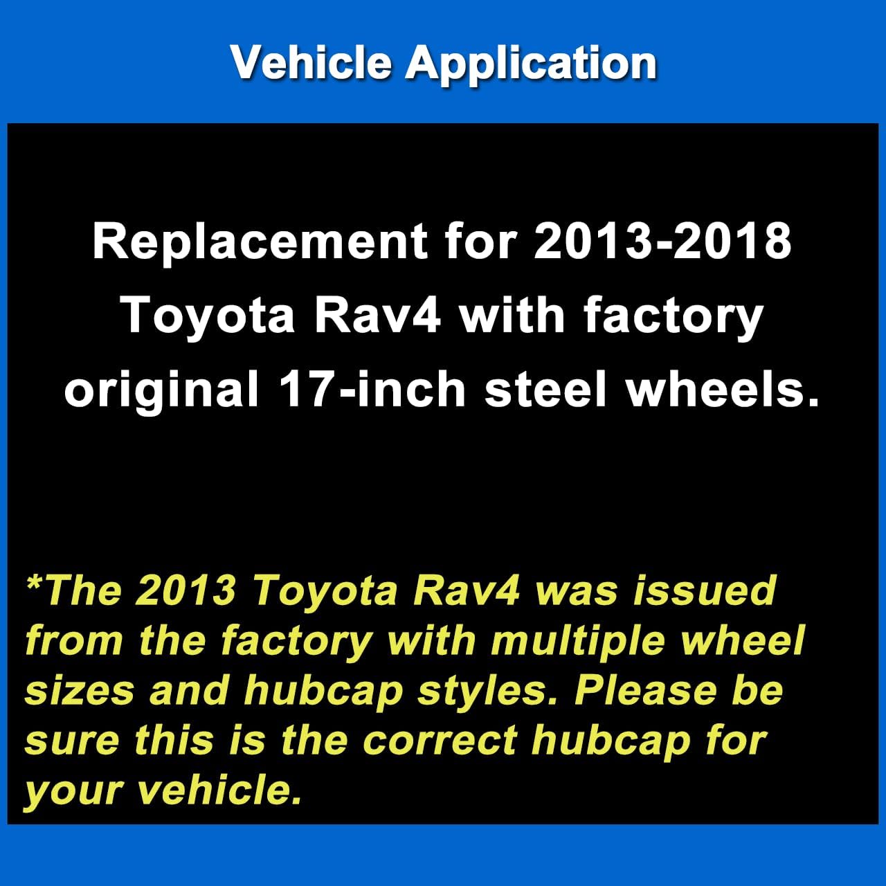 Premium Replica Hubcap Set, Replacement for Toyota Rav4 2013-2015, 17-inch Wheel Covers (4 Pieces)