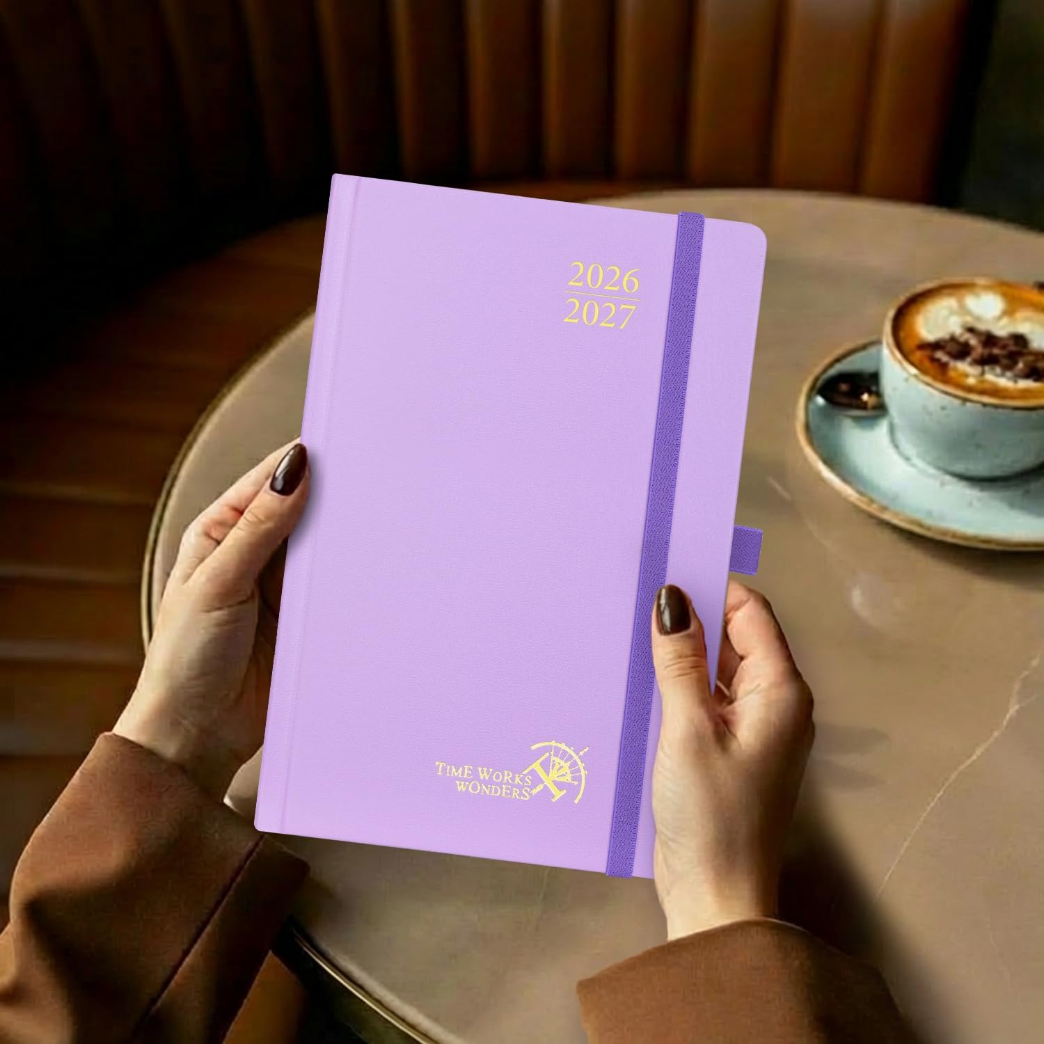POPRUN Agenda 2026 2027 Giornaliera A5, Daily Planner 21,5 x 14,5 cm 12 Mesi da Ago.2026 a Lug.2027, 1 Giorno 1 Pagina da Lun a Dom con Schede Mensili, Carta Spessa da 80 GSM, Verde Pacifico