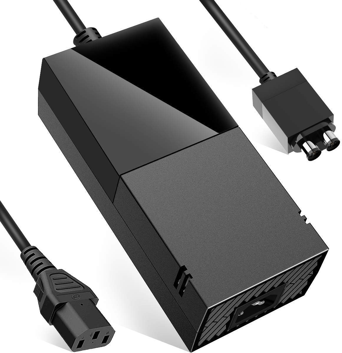 Power Supply Brick for Xbox One, AC Adapter Cable Replacement Kit for Xbox One Console Games, Auto Voltage 100-240V, Black (Brick+2*Cable)