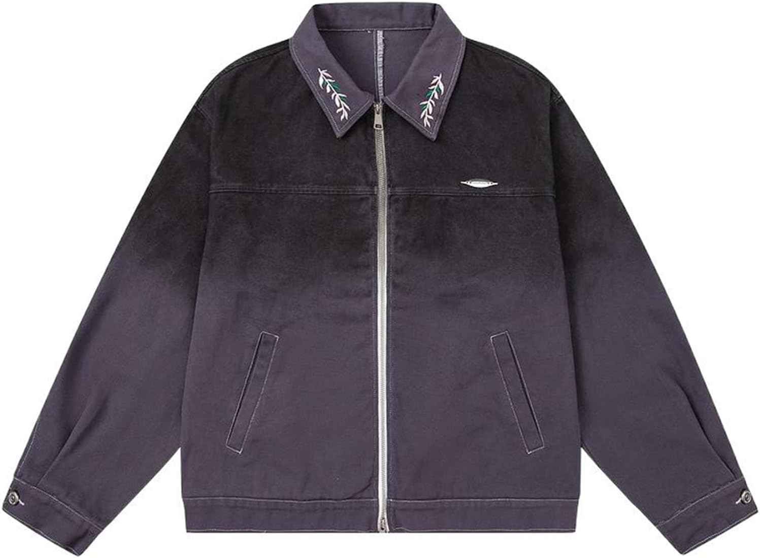 Men's Denim Jacket American Gradient Loose Long Sleeve Casual Weekend Commute Top Coat