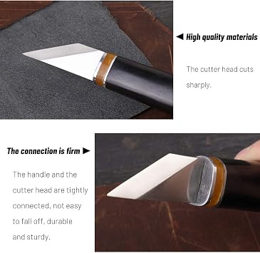 Leather Cutting Knife with Wooden Handle Leather Skiving Knife Leather Cutting Tool Leather Craft Skiving Knife Leather Working Tools for Leather Work with Exquisite Package