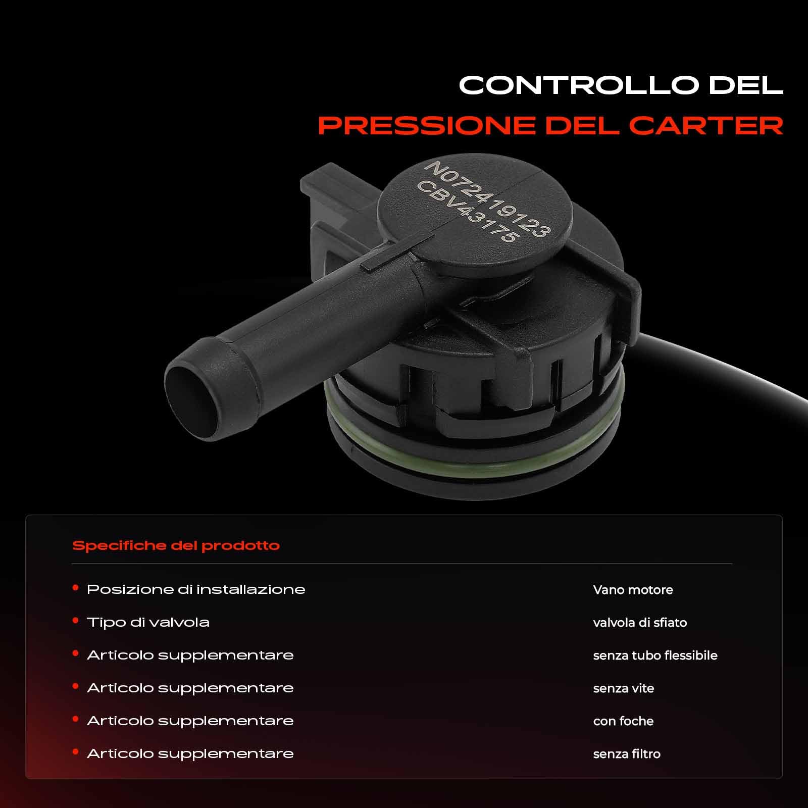 Frankberg Tubo flessibile di sfiato della ventilazione del basamento Benzina Compatibile con A1 8X1 8XK A3 8V1 8VK Q3 8UB 8UG Leon 5F1 Fabia III NJ3 Passa.t 3G2 CB2 Polo 6C1 6R1 Replace# 04E103175M