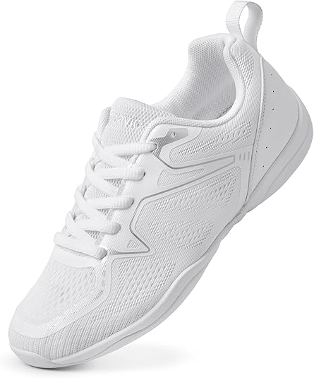 Cheer Shoes for Youth Girls White Cheerleading Athletic Dance Shoes Tennis Sneakers for Competition Sport Training