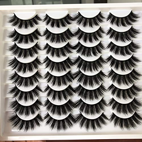 ALICROWN 16 Pairs Fake Eyelashes Fluffy Long Dramatic False Lashes Pack 3D Volume Mixed Lashes