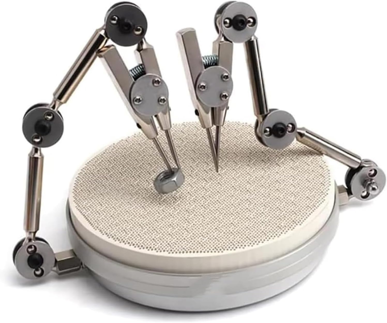 Honeycomb Welding Table Clamps, Jewelry Welding Auxiliary Tools with Dual Flexible Arms and Rotatable Base for Precision Electronics Repair, Jewelry Crafting